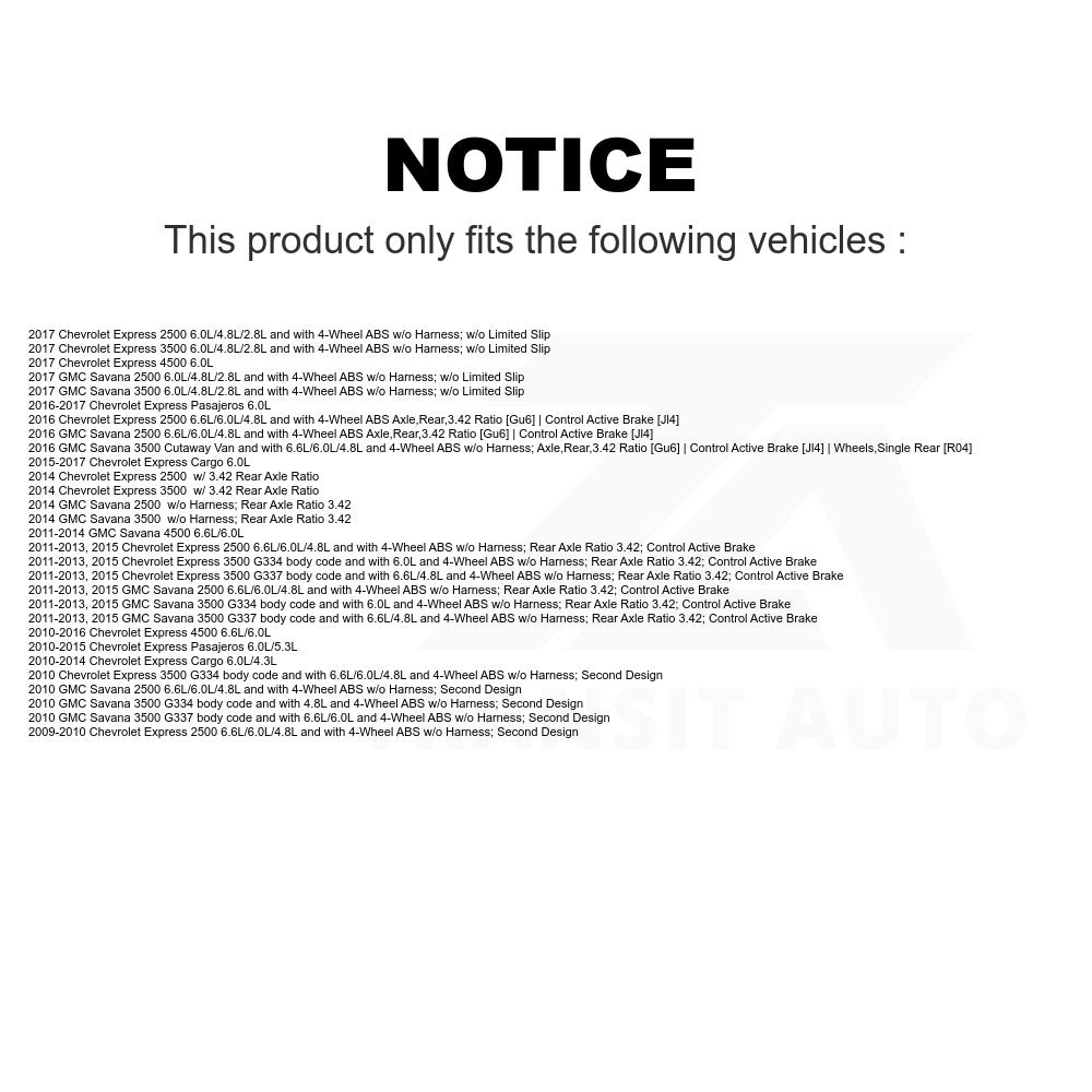 Mpulse Rear ABS Wheel Speed Sensor SEN-2ABS2678 For Chevrolet Express 2500 3500 GMC Savana 4500 Cargo Pasajeros