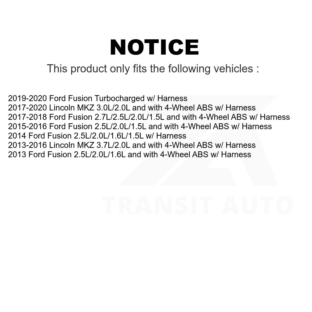 Mpulse Front Right ABS Wheel Speed Sensor SEN-2ABS2834 For Ford Fusion Lincoln MKZ w/ Harness