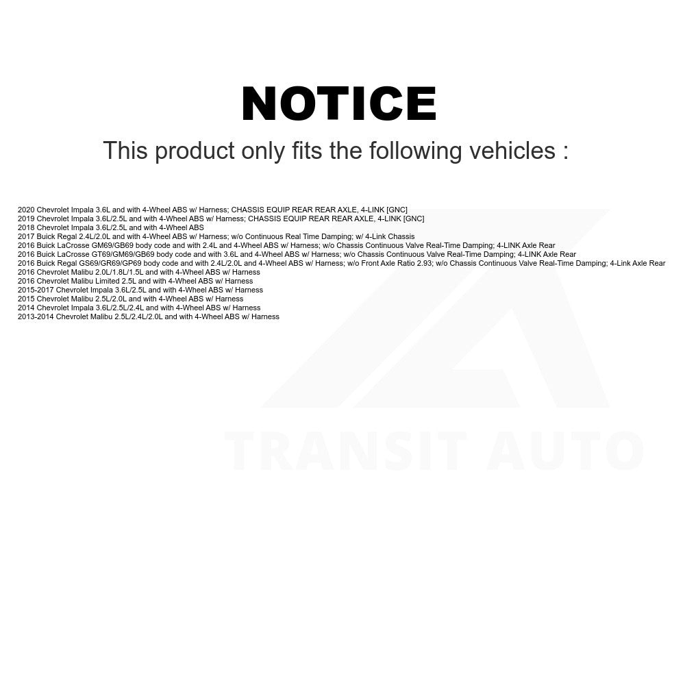 Mpulse Rear Right ABS Wheel Speed Sensor SEN-2ABS2903 For Chevrolet Malibu Impala Limited Buick Regal LaCrosse