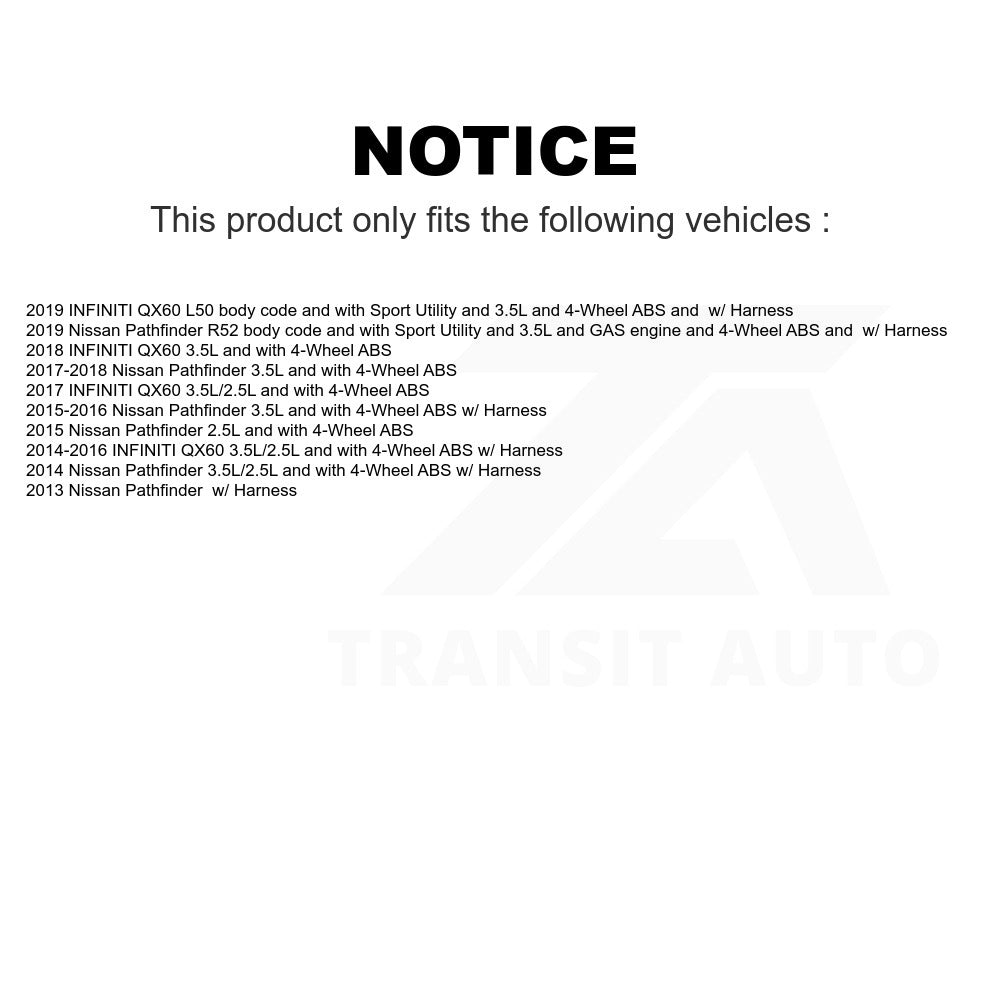 Mpulse Front ABS Wheel Speed Sensor SEN-2ABS2964 For Nissan Pathfinder INFINITI QX60