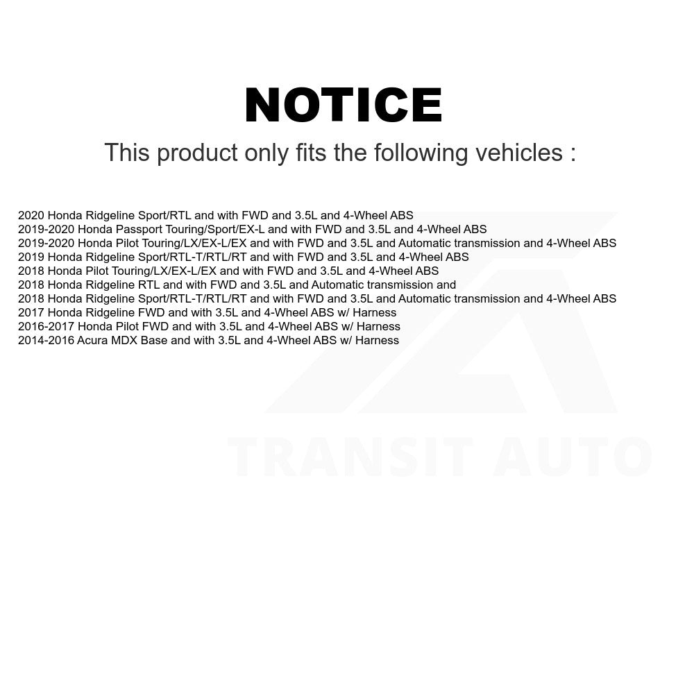 Mpulse Rear Left ABS Wheel Speed Sensor SEN-2ABS2969 For Honda Pilot Acura MDX Ridgeline Passport