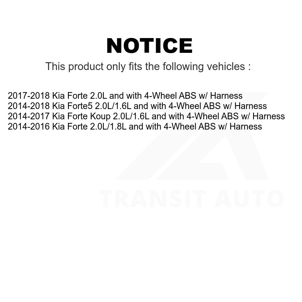 Mpulse Front Right ABS Wheel Speed Sensor SEN-2ABS3021 For Kia Forte Forte5 Koup w/ Harness