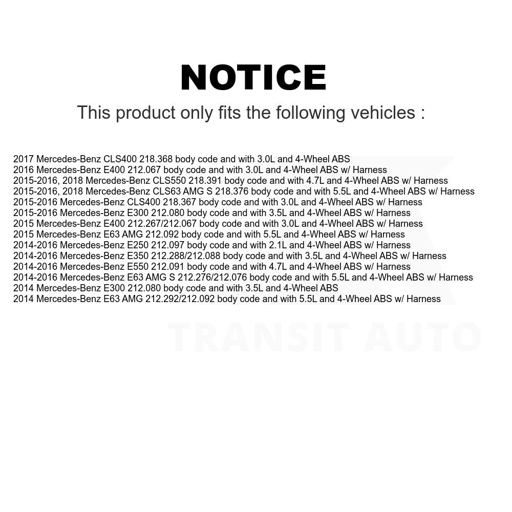 Mpulse Front ABS Wheel Speed Sensor SEN-2ABS3038 For Mercedes-Benz E350 E400 CLS400 E550 E250 E63 AMG S CLS550 CLS63 E300