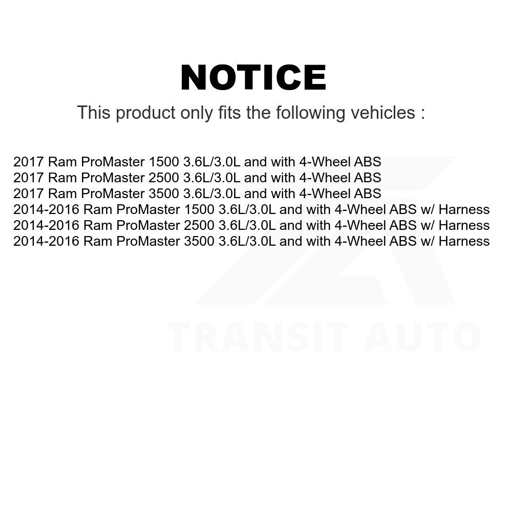 Mpulse Rear ABS Wheel Speed Sensor SEN-2ABS3101 For Ram ProMaster 1500 2500 3500 3.6L/3.0L with 4-Wheel
