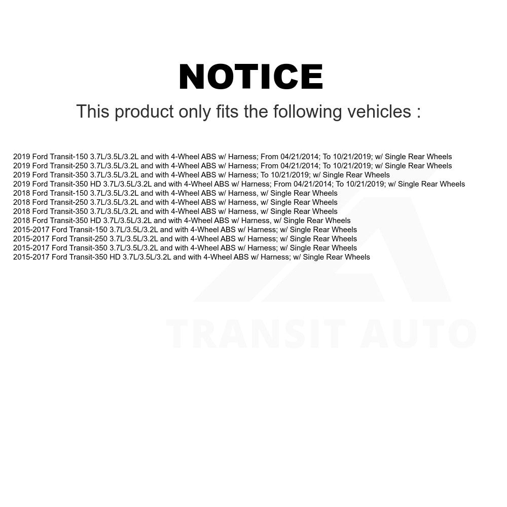 Mpulse Front ABS Wheel Speed Sensor SEN-2ABS3134 For Ford Transit-250 Transit-350 Transit-150 HD 3.7L/3.5L/3.2L with 4-Wheel