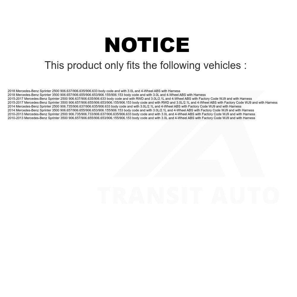 Mpulse Front ABS Wheel Speed Sensor SEN-2ABS3190 For Mercedes-Benz Sprinter 2500 3500