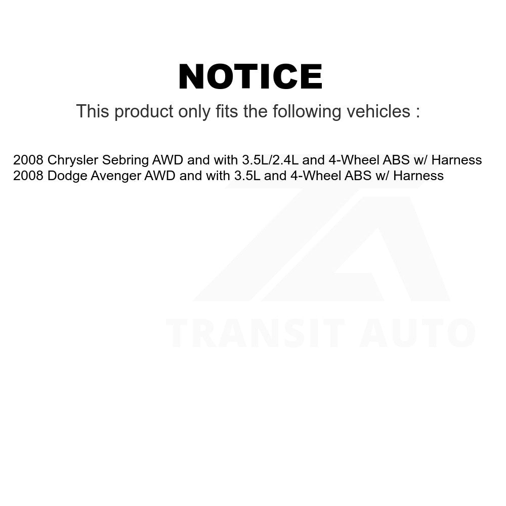 Mpulse Rear Left ABS Wheel Speed Sensor SEN-2ABS3208 For 2008-2008 Dodge Avenger Chrysler Sebring w/ Harness
