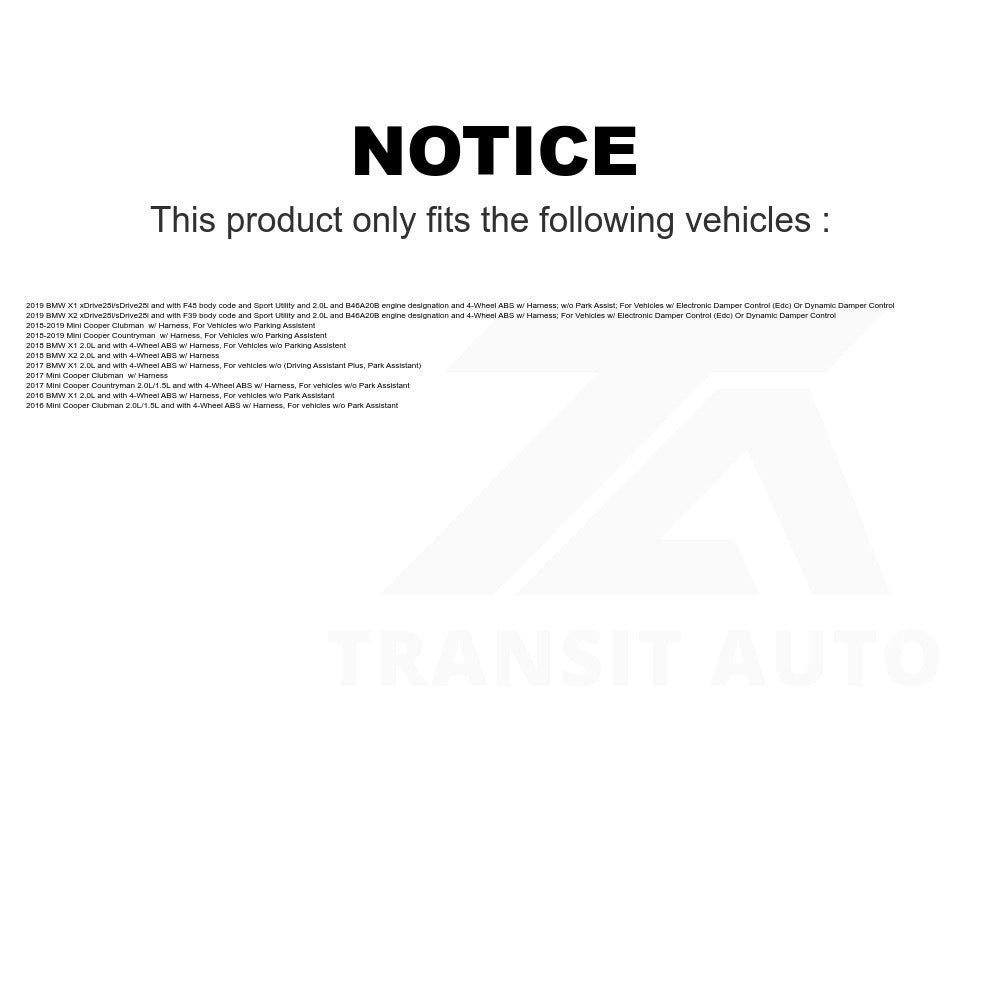 Mpulse Front ABS Wheel Speed Sensor SEN-2ABS3398 For BMW X1 Mini Cooper Countryman Clubman X2