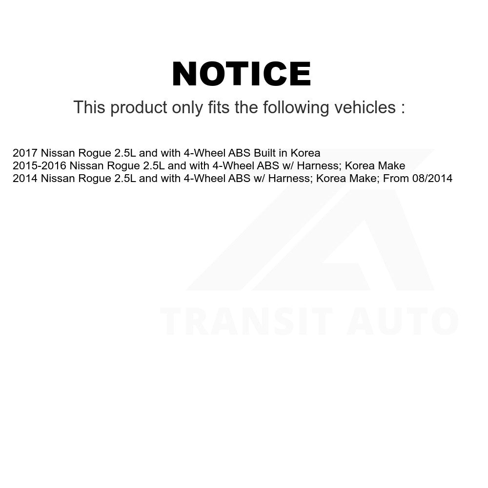 Mpulse Front ABS Wheel Speed Sensor SEN-2ABS3481 For Nissan Rogue 2.5L with 4-Wheel
