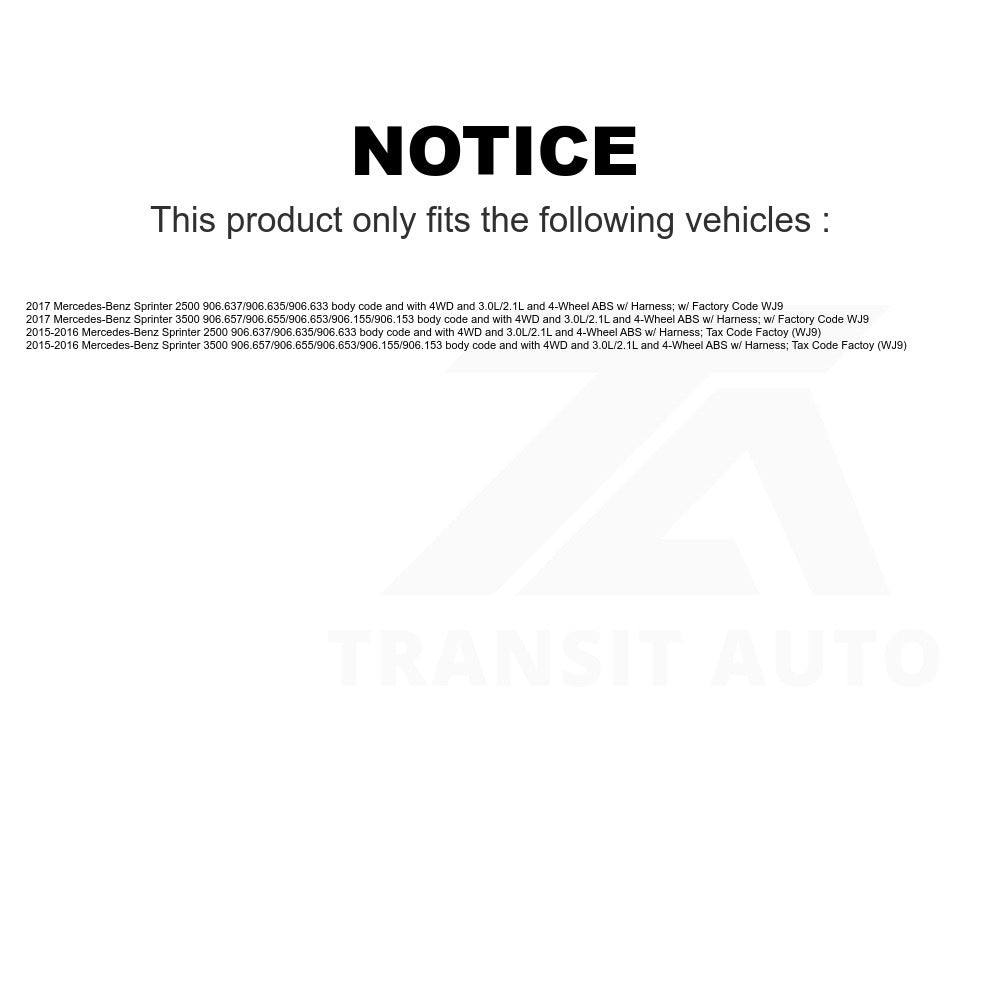 Mpulse Front ABS Wheel Speed Sensor SEN-2ABS3931 For Mercedes-Benz Sprinter 2500 3500