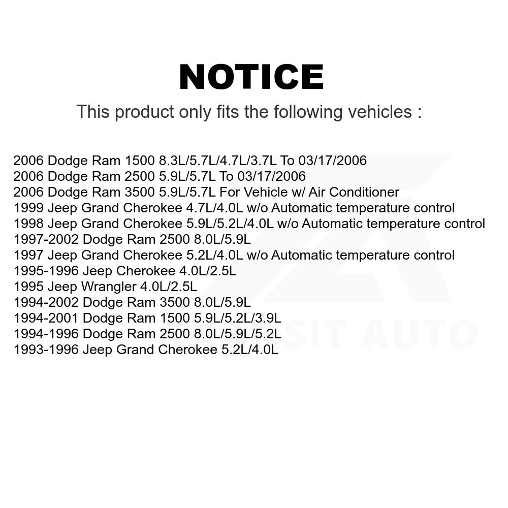 Mpulse HVAC Blower Motor Resistor SEN-2BMR0040 For Dodge Ram 1500 2500 Jeep Grand Cherokee 3500 Wrangler