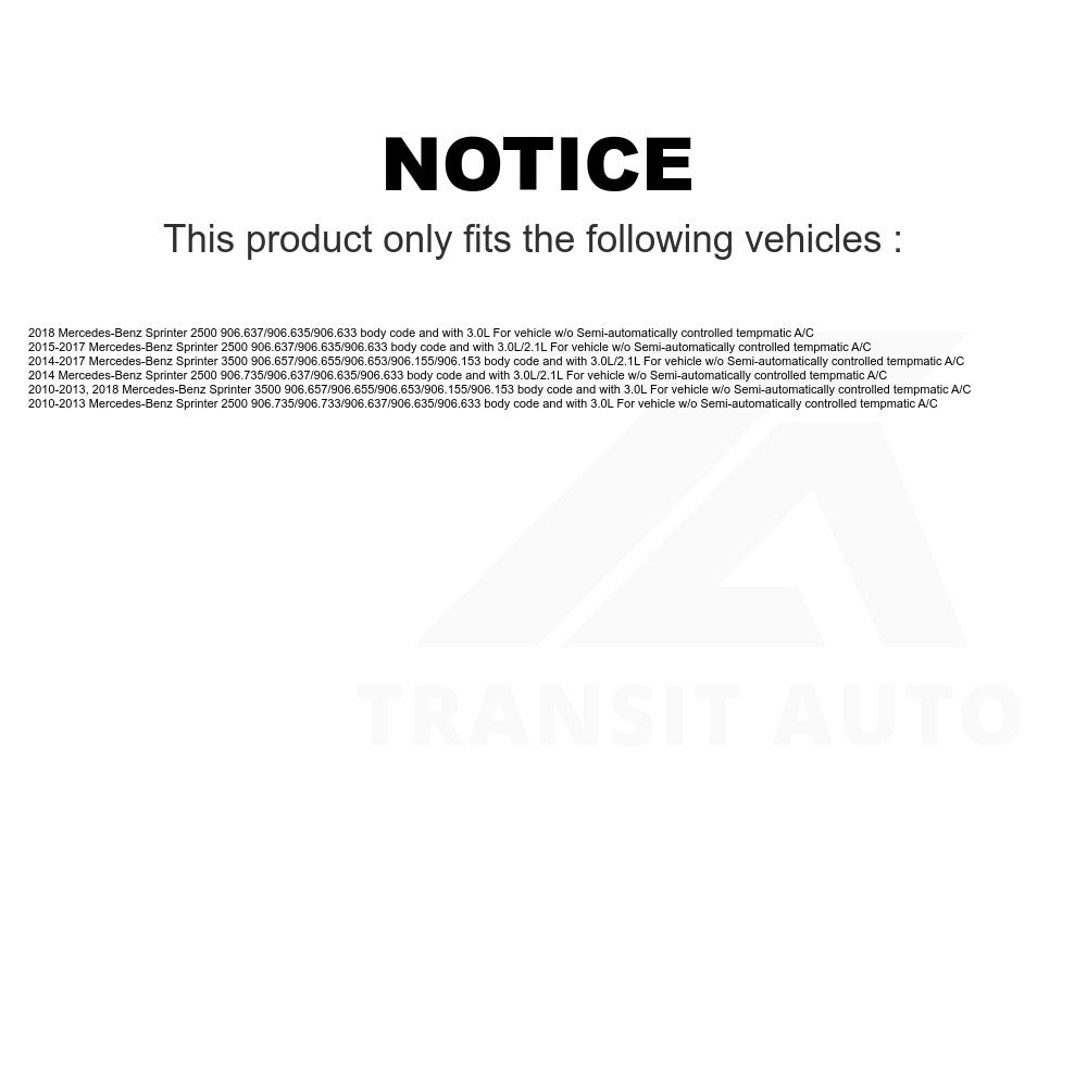Mpulse HVAC Blower Motor Control Module SEN-2BMR0177 For Mercedes-Benz Sprinter 2500 3500 vehicle w/o Semi-automatically controlled tempmatic A/C