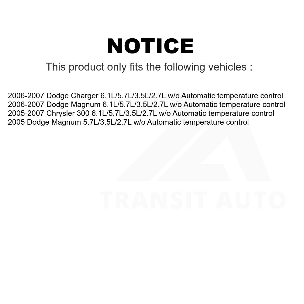Mpulse HVAC Blower Motor Resistor SEN-2BMR0301 For Chrysler 300 Dodge Charger Magnum w/o Automatic temperature control