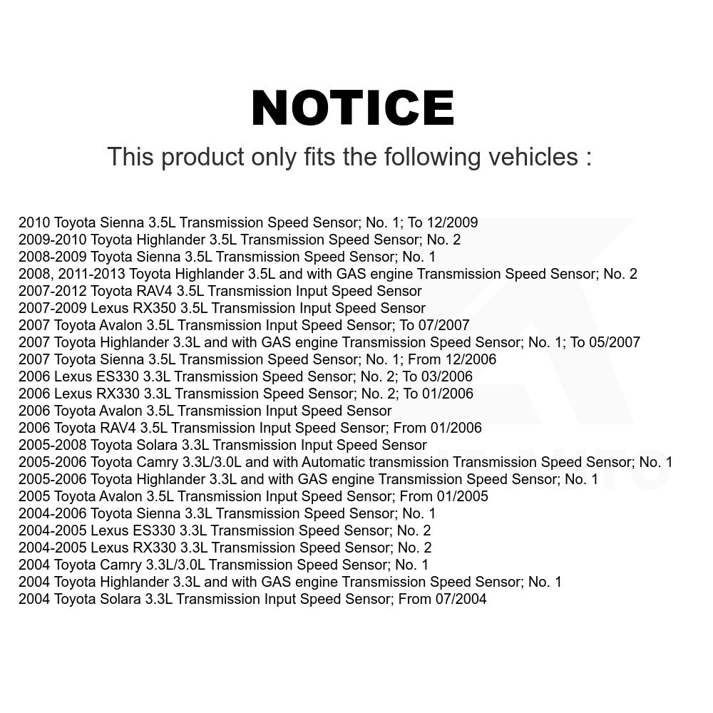 Mpulse Vehicle Speed Sensor SEN-2VSS0078 For Toyota Highlander RAV4 Sienna Camry Lexus RX350 RX330 Avalon Solara ES330