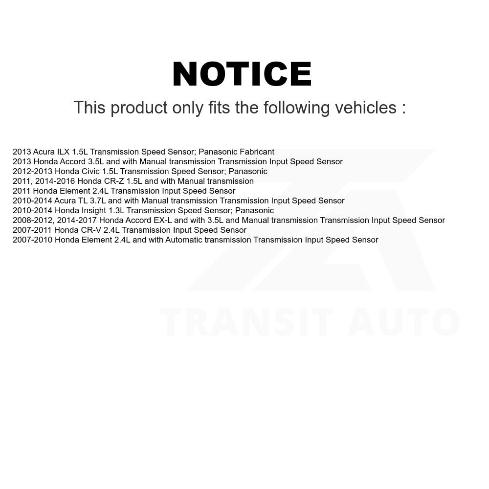Mpulse Speed Sensor SEN-2VSS0098 For Honda Accord CR-V Civic Acura TL Element Insight ILX CR-Z