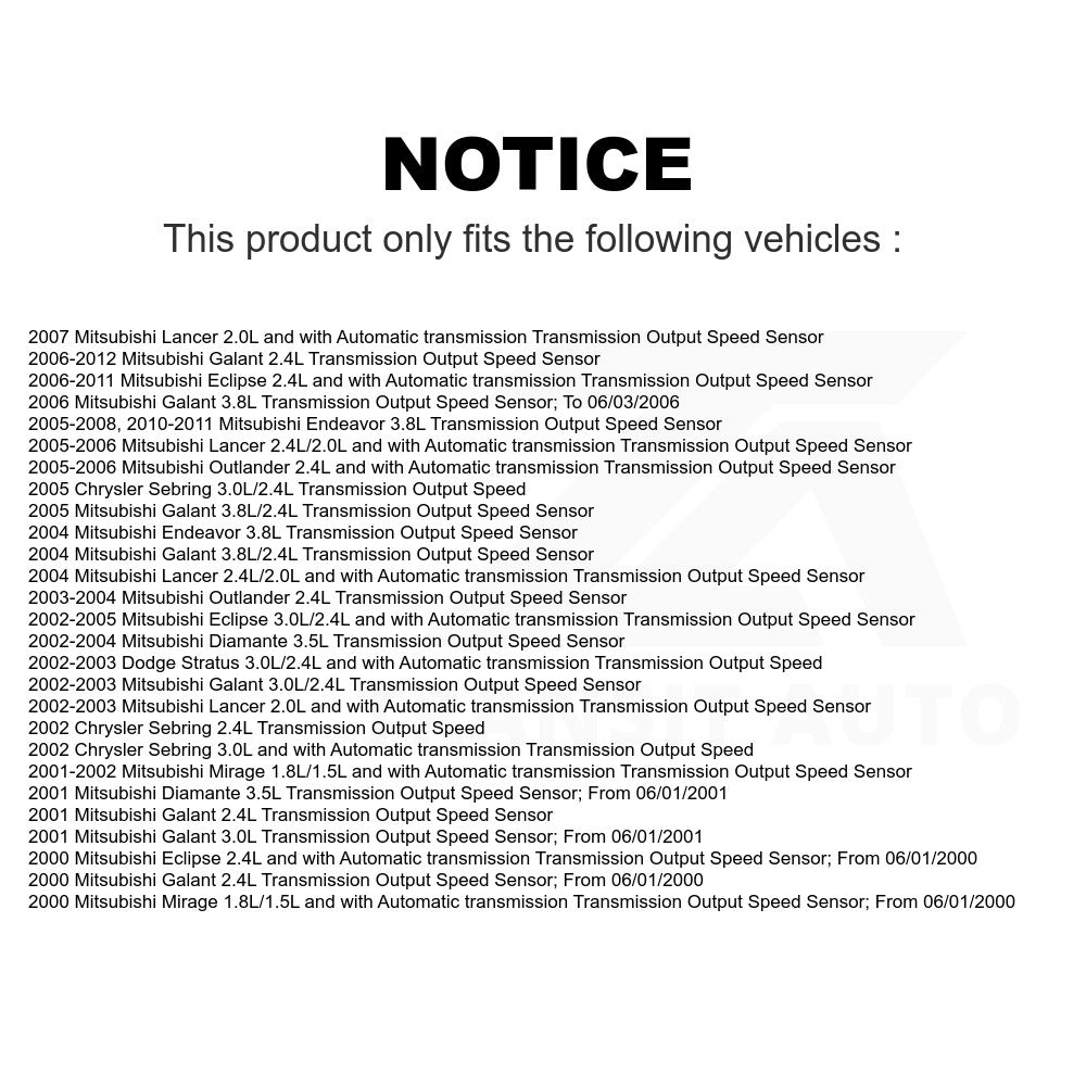 Mpulse Vehicle Speed Sensor SEN-2VSS0154 For Mitsubishi Galant Eclipse Lancer Endeavor Chrysler Sebring Outlander Dodge Stratus Mirage Diamante