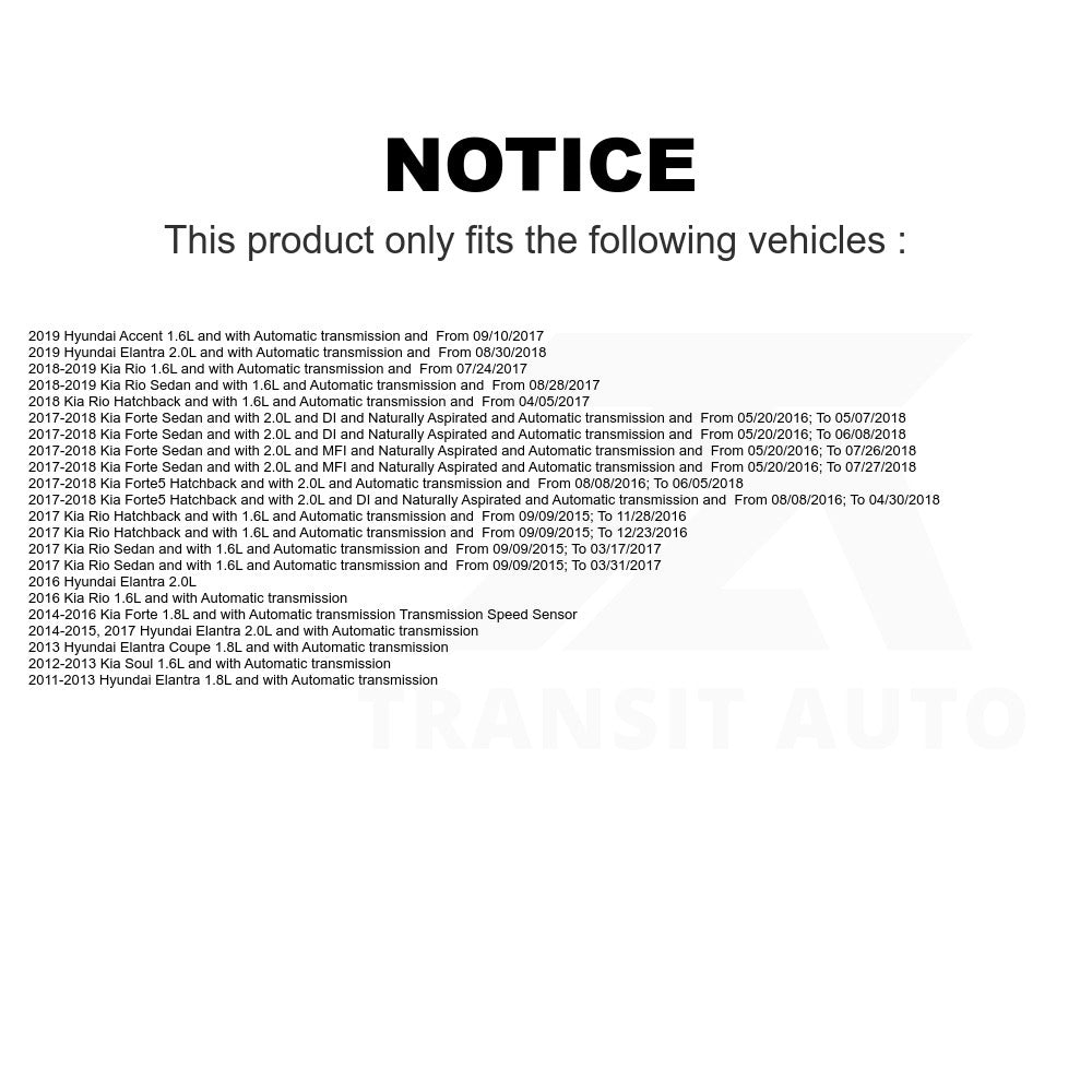 Mpulse Speed Sensor SEN-2VSS0238 For Hyundai Elantra Kia Forte Soul Rio Accent Coupe Forte5