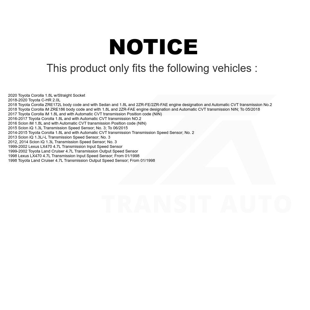 Mpulse Speed Sensor SEN-2VSS0411 For Toyota Corolla C-HR iM Scion Land Cruiser Lexus LX470 iQ