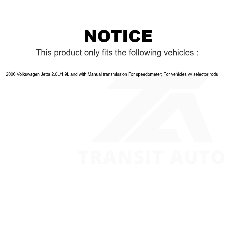 Mpulse Vehicle Speed Sensor SEN-2VSS0617 For 2006 Volkswagen Jetta 2.0L 1.9L with Manual transmission speedometer; vehicles w selector rods