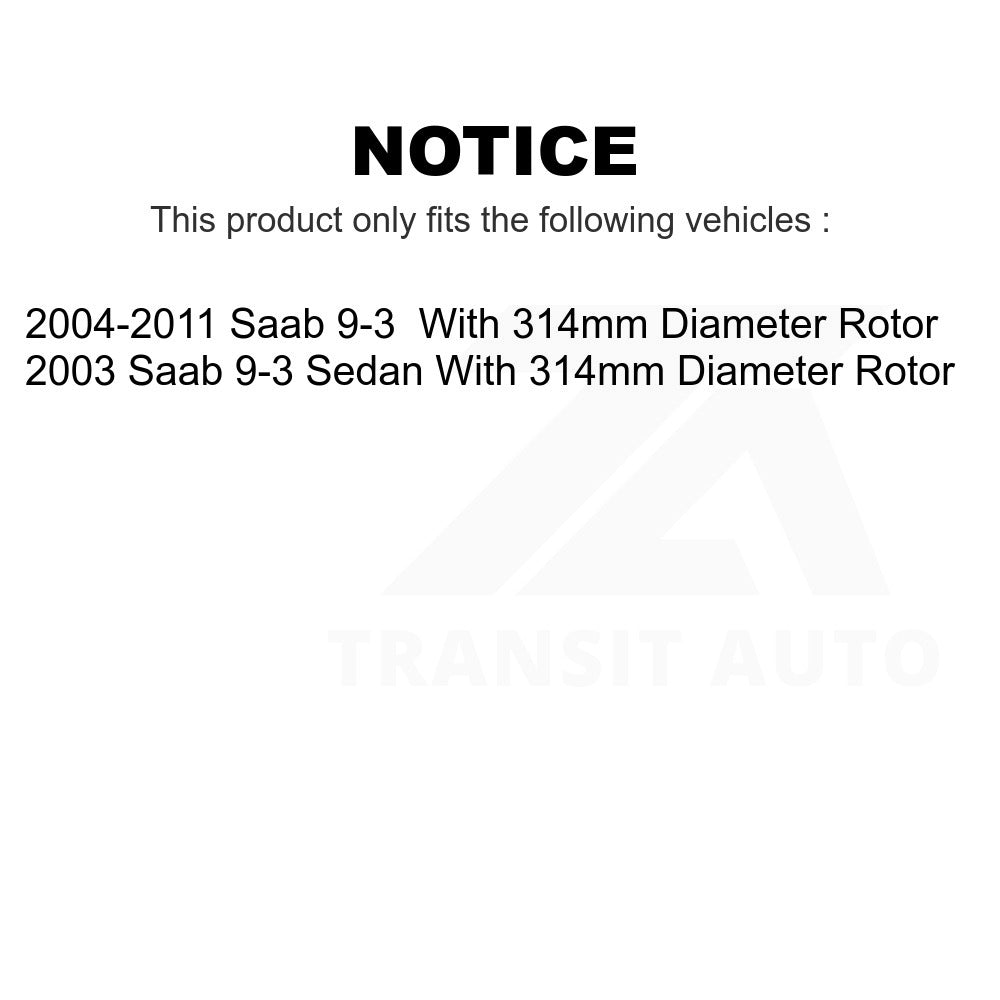 Front Semi-Metallic Disc Brake Pads SIM-1257 For Saab 9-3 With 314mm Diameter Rotor