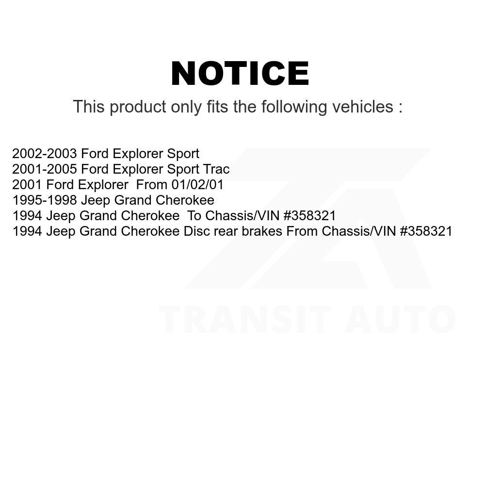 Rear Semi-Metallic Disc Brake Pads SIM-666 For Ford Jeep Grand Cherokee Explorer Sport Trac