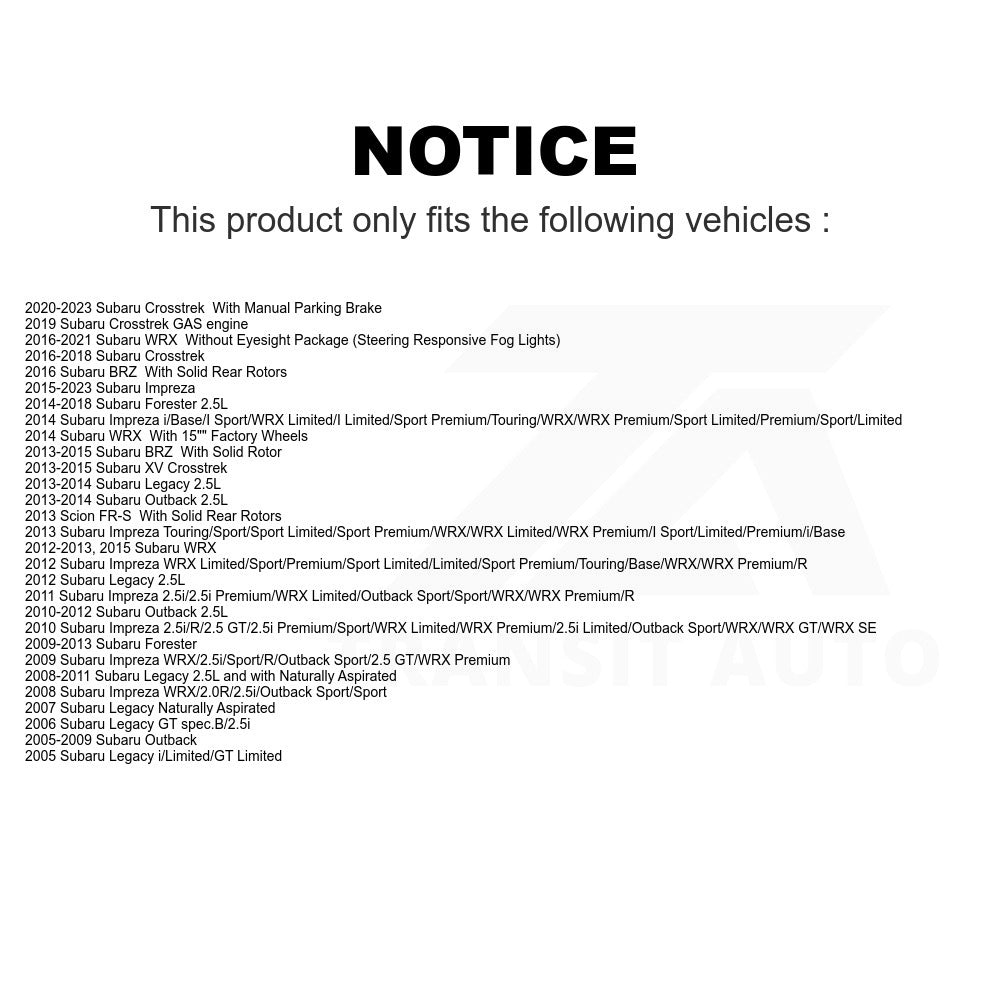 Rear Ceramic Disc Brake Pads TEC-1114 For Subaru Forester Outback Impreza Crosstrek Legacy XV WRX Scion FR-S BRZ