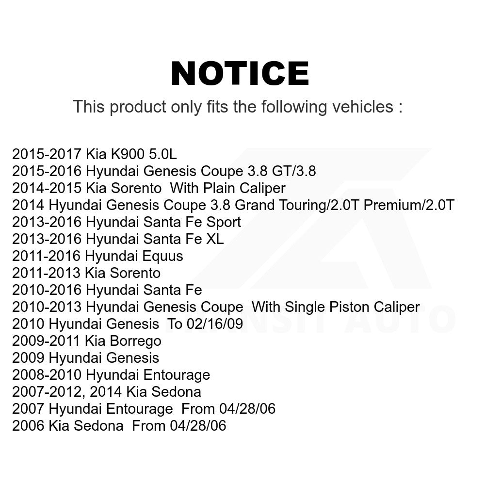 Rear Ceramic Disc Brake Pads TEC-1284 For Kia Hyundai Sorento Santa Fe Sport Sedona Genesis Coupe Entourage Borrego Equus K900 XL