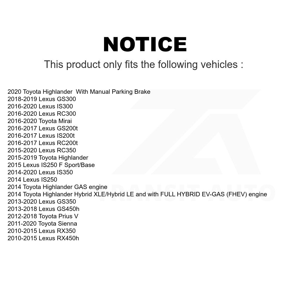 Rear Ceramic Disc Brake Pads TEC-1391 For Toyota Highlander Sienna Lexus RX350 Prius V GS350 IS250 RX450h IS300 IS200t IS350 RC350 RC300 Mirai RC200t GS300 GS200t GS450h