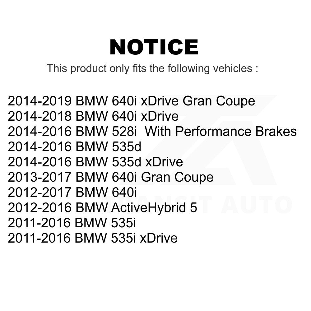 Front Ceramic Disc Brake Pads TEC-1505 For BMW 535i xDrive 528i 640i Gran Coupe 535d ActiveHybrid 5