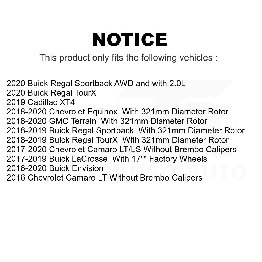 Front Ceramic Disc Brake Pads TEC-1886 For Chevrolet Equinox GMC Terrain Camaro Buick Envision LaCrosse Cadillac XT4 Regal Sportback TourX