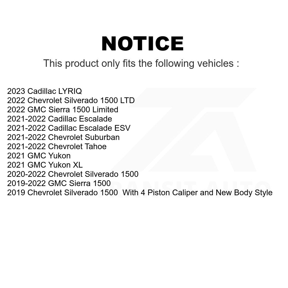 Rear Ceramic Disc Brake Pads TEC-2174 For Chevrolet Silverado 1500 GMC Sierra Cadillac LYRIQ Tahoe Yukon Escalade Suburban XL ESV LTD Limited