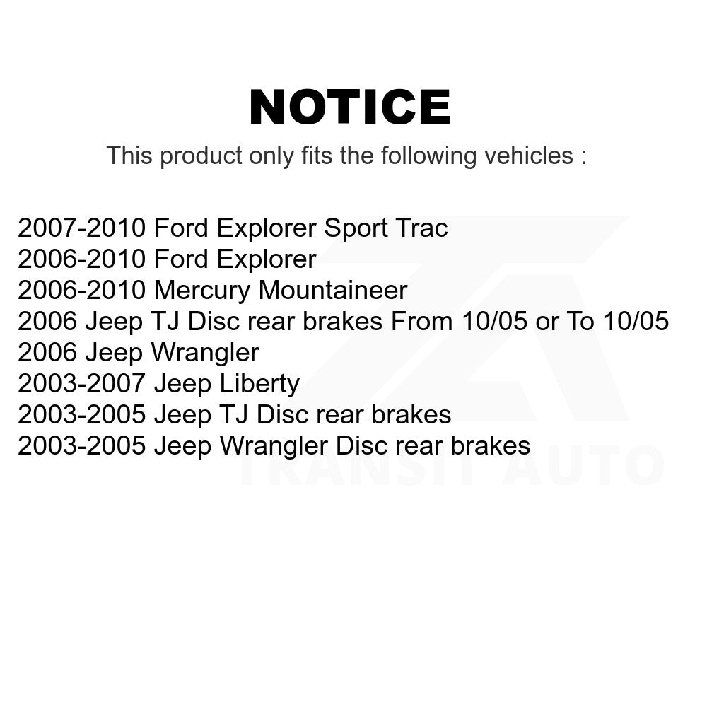 Rear Ceramic Disc Brake Pads TEC-981 For Jeep Liberty Ford Explorer Wrangler Sport Trac Mercury Mountaineer TJ