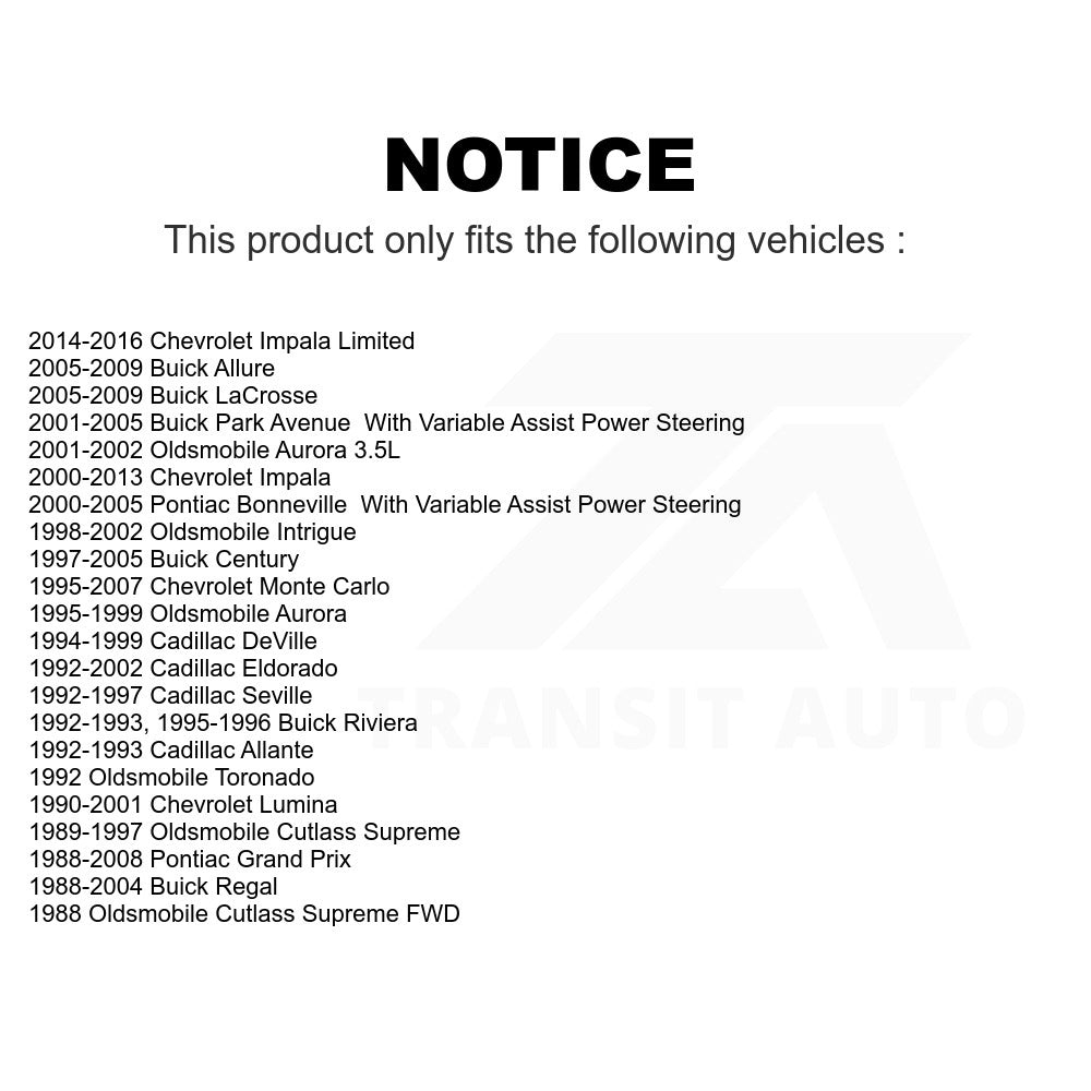 Front Inner Steering Tie Rod End TOR-EV195 For Chevrolet Impala Buick Pontiac Grand Prix Century Monte Carlo LaCrosse Cadillac Regal Lumina Oldsmobile Limited DeVille Bonneville Park Avenue Intrigue