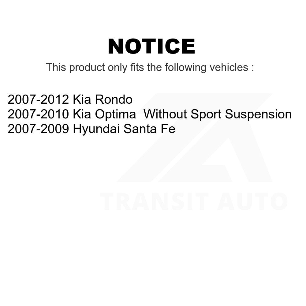 Rear To Frame Suspension Stabilizer Bar Bushing Kit TOR-K200740 For Hyundai Santa Fe Kia Optima Rondo