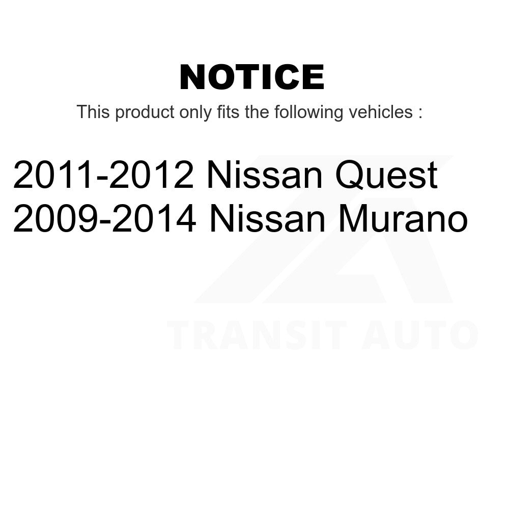 Front To Frame Suspension Stabilizer Bar Bushing Kit TOR-K201507 For Nissan Murano Quest