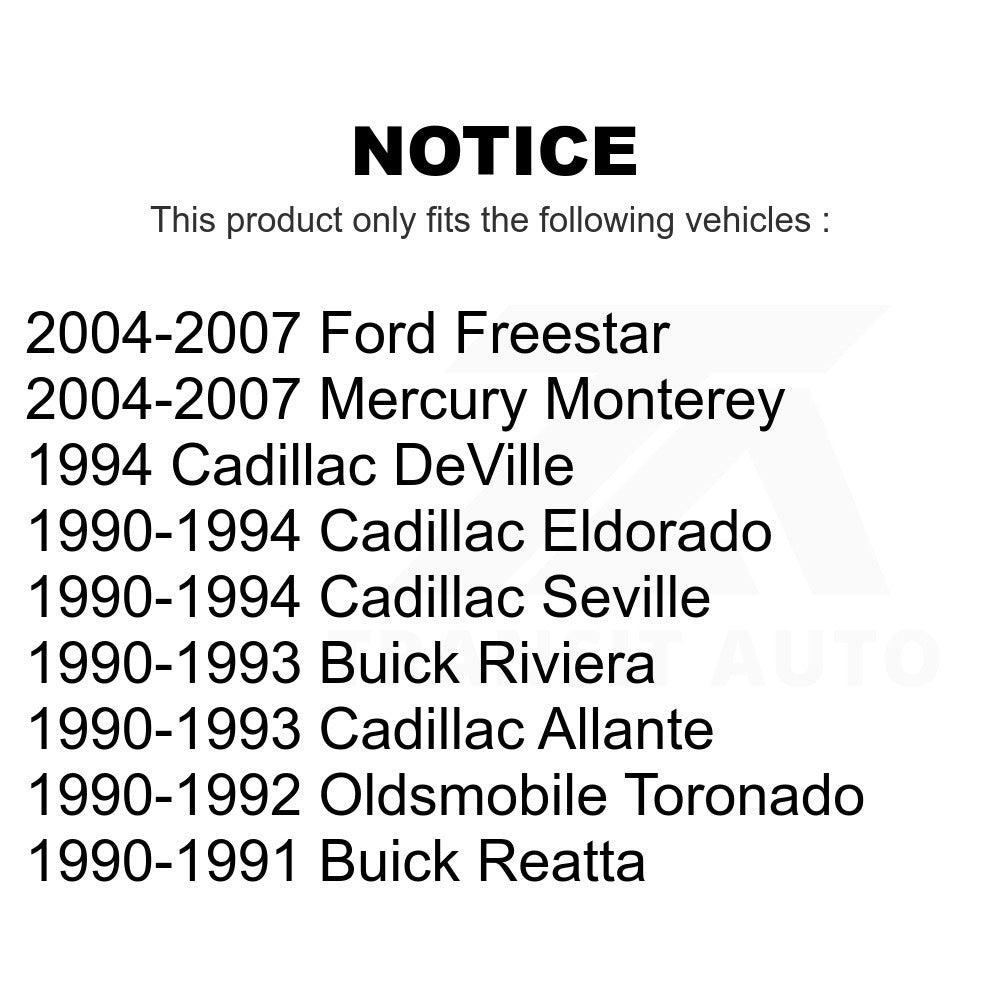 Front Suspension Stabilizer Bar Link Kit TOR-K5334 For Ford Freestar Cadillac Mercury Monterey DeVille Eldorado Seville Buick Allante Riviera Reatta Oldsmobile Toronado