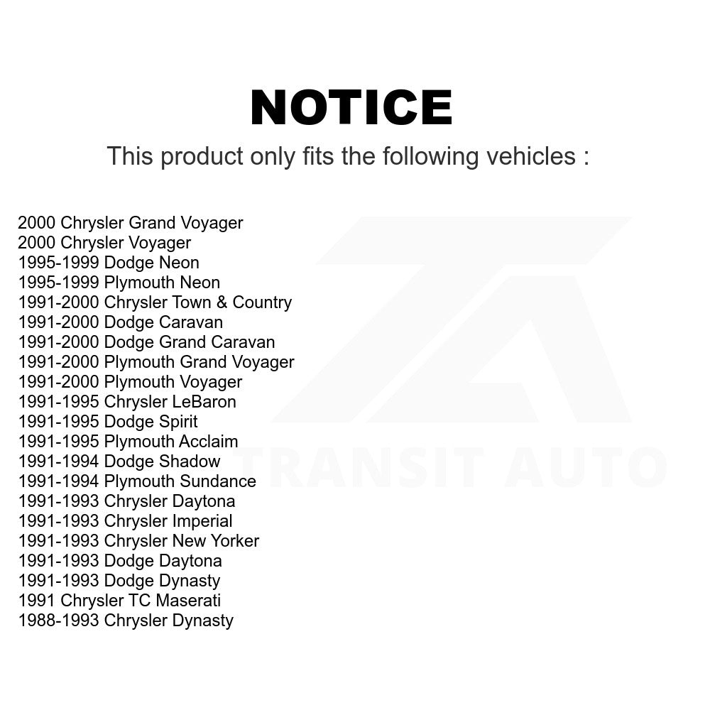 Front Lower Suspension Ball Joint TOR-K7257 For Dodge Grand Caravan Plymouth Chrysler Town & Country Voyager Neon LeBaron Acclaim Spirit New Yorker Dynasty Shadow Sundance Imperial Daytona TC Maserati
