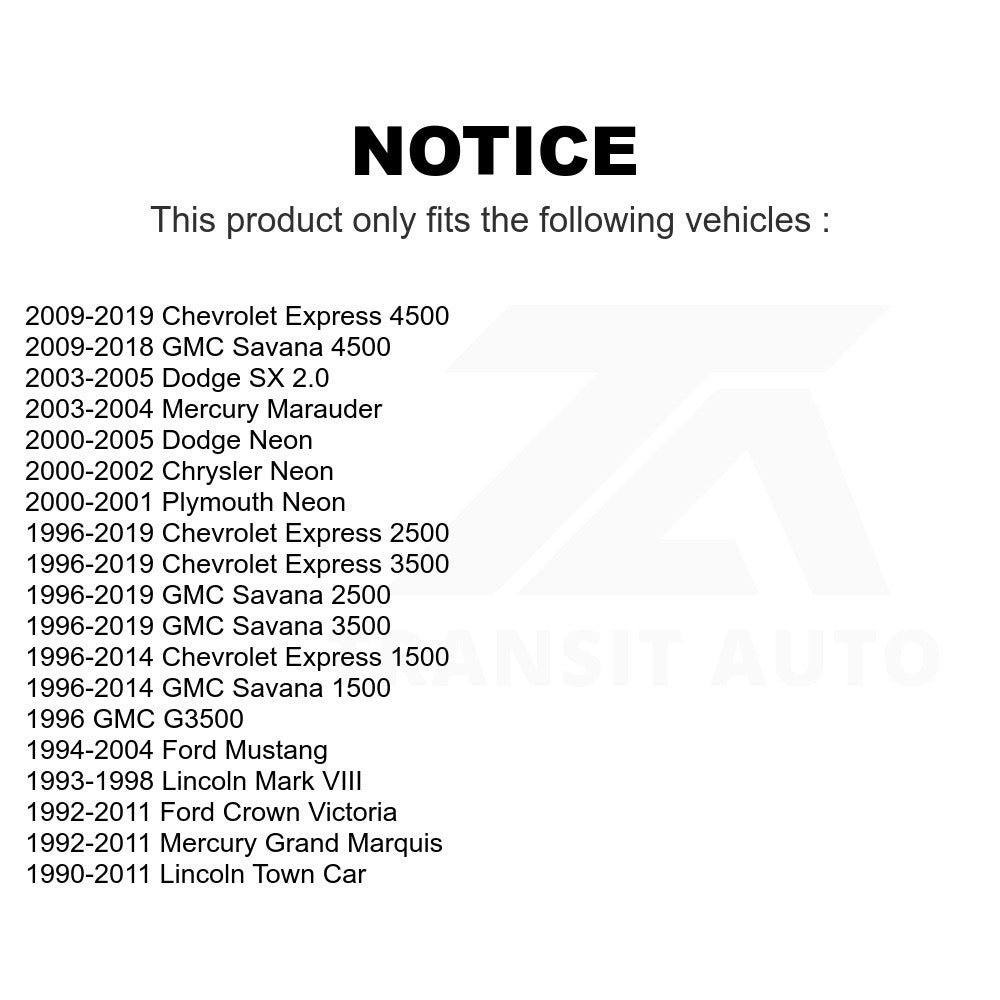 Suspension Stabilizer Bar Link Kit TOR-K8848 For Chevrolet Ford Mustang Express 3500 Mercury Grand Marquis 2500 Crown Victoria Lincoln GMC Town Car 1500 Savana Neon Dodge Plymouth Mark VIII Marauder