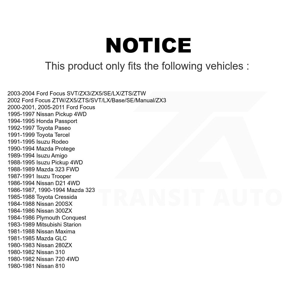 Suspension Stabilizer Bar Link Kit TOR-K90130 For Ford Focus Nissan D21 Pickup Toyota Isuzu Tercel Rodeo Mazda 300ZX 280ZX Trooper Paseo Maxima Protege 323 720 Honda Passport Cressida 200SX Amigo GLC