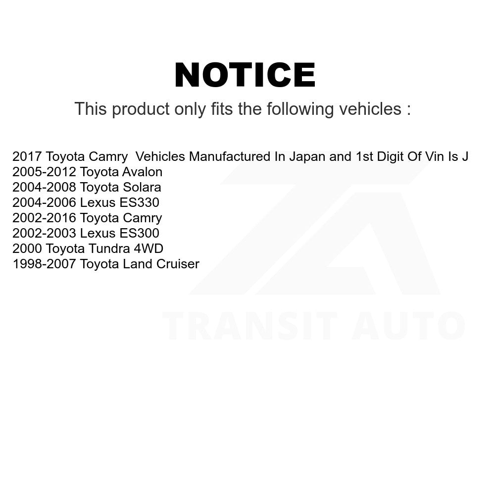 To Frame Suspension Stabilizer Bar Bushing Kit TOR-K90526 For Toyota Camry Avalon Lexus Solara ES330 Tundra ES300 Land Cruiser