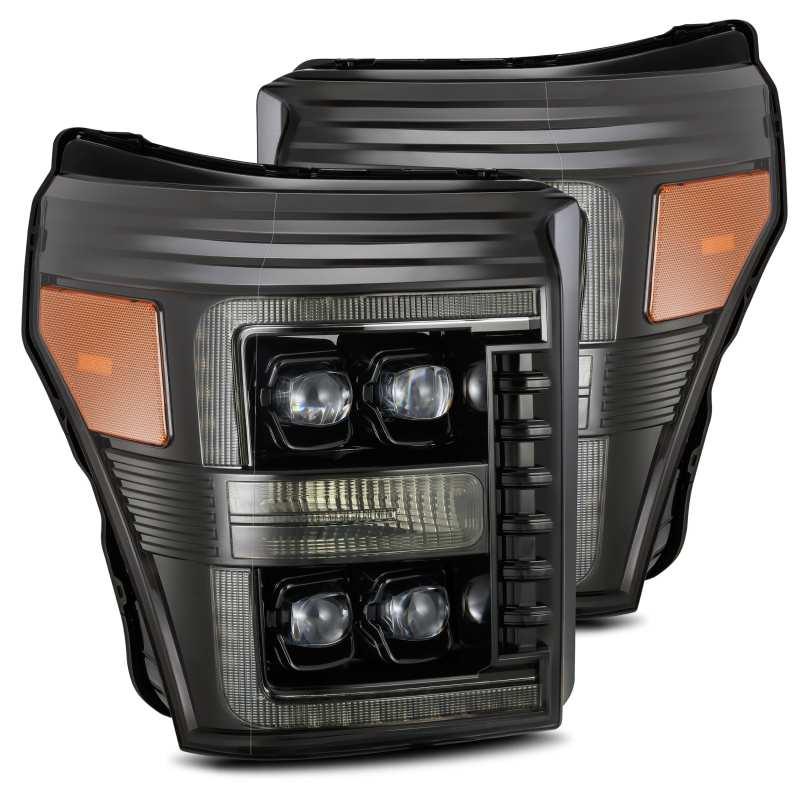 AlphaRex 11-16 Ford F-350 SD NOVA LED Proj Headlights Plank Style Alpha Blk w/Activ Light/Seq Signal | Too Fast Autoparts | Order Online
