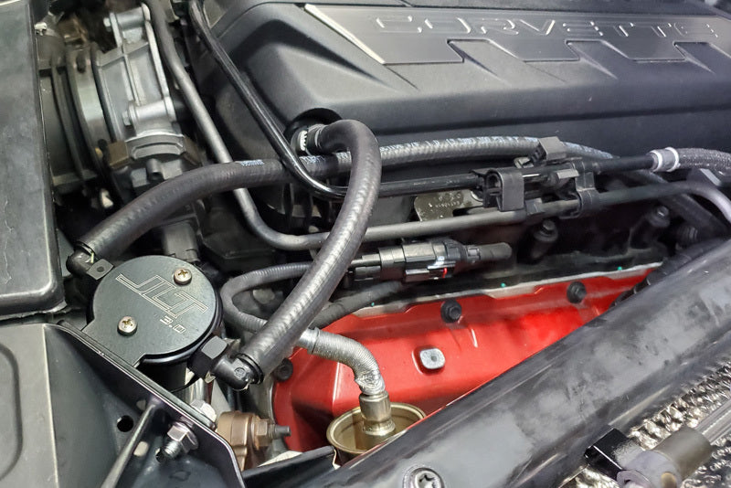 J&L 20-25 Chevrolet Corvette 6.2L LT2 Targa Top Passenger Side Oil Separator 3.0 - Black Anodize