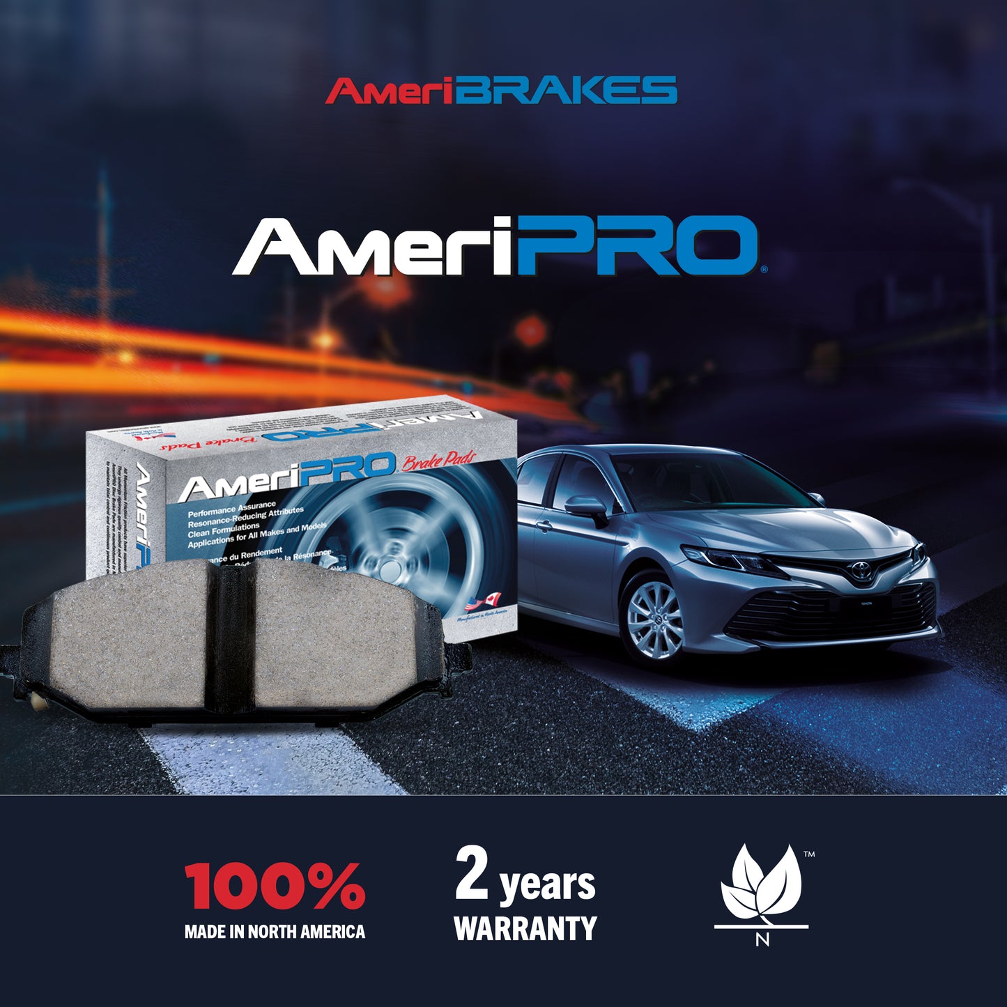 AmeriBRAKES Front Rear Ceramic Disc Brake Pads Kit For Ford Explorer Taurus Flex Lincoln MKT MKS KNF-100144