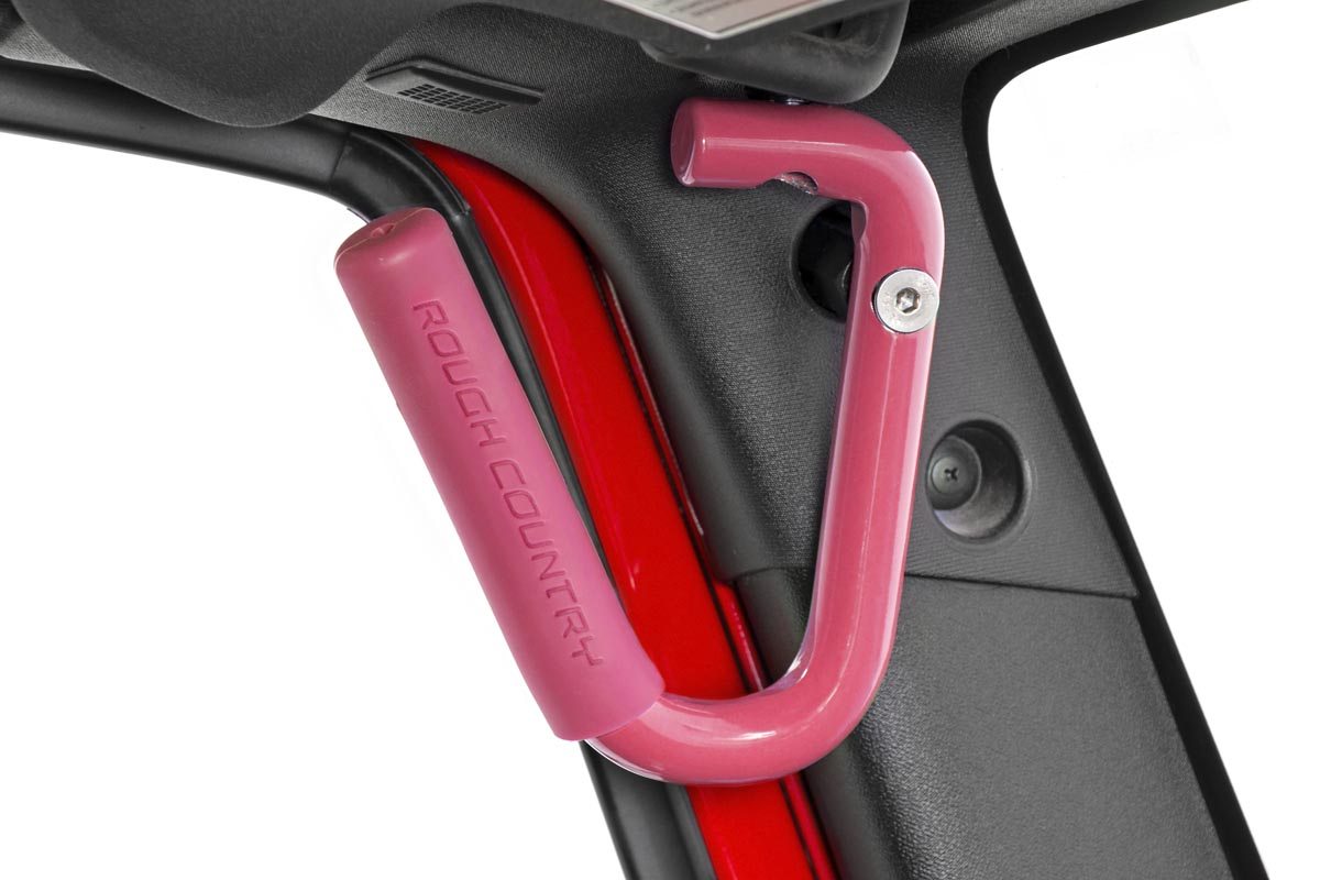 Grab Handles | Steel | Front | Pink | Jeep Wrangler JK (2007-2018)