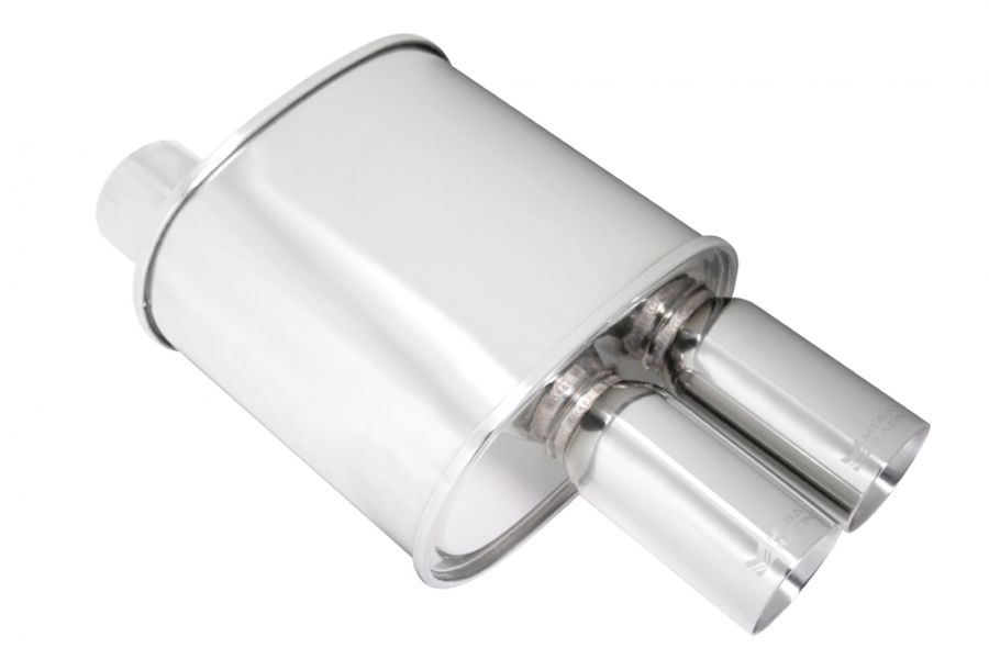 Universal Exhaust F-RT Turbo Dual Tip Muffler - MR-MU-FRT-2T