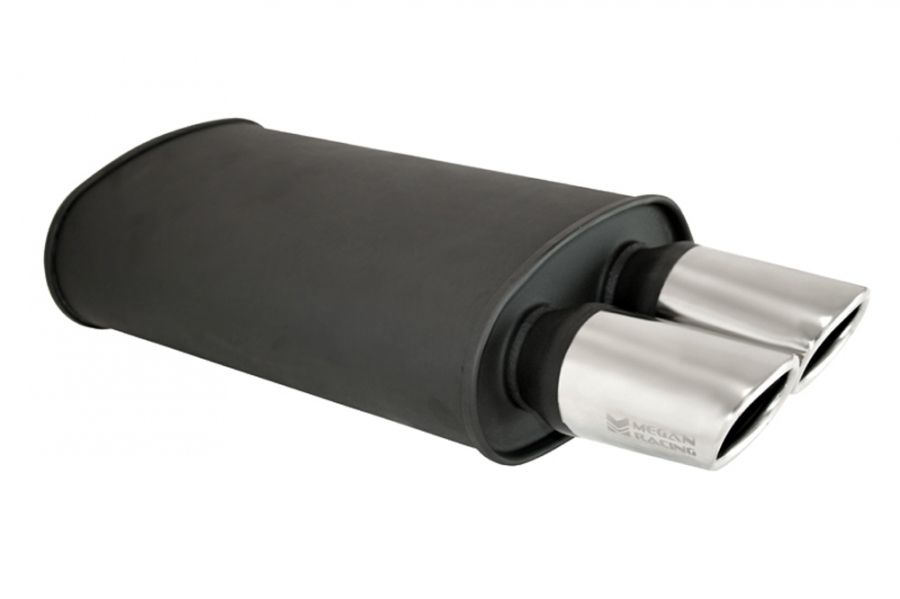 Universal Exhaust O-VA Muffler Black (Dual Oval Tips) - MR-MU-OVA-B