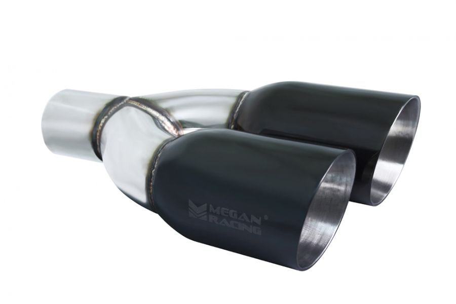 Universal Twin Black Chrome 3.5-Inch Tips (2.5-Inch Piping) - Driver Side