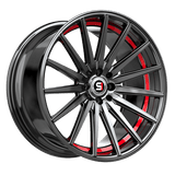 SPEC-1 RACING SP-69 Gloss Black / Red Under Cut 17x7.5 5x114.3 Wheels | Offset: 42 | Backspace: nan | Bore: nan