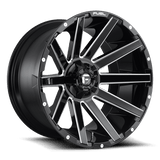 Fuel GLOSS BLACK MILLED D615 CONTRA 24x12 8x180 Wheels