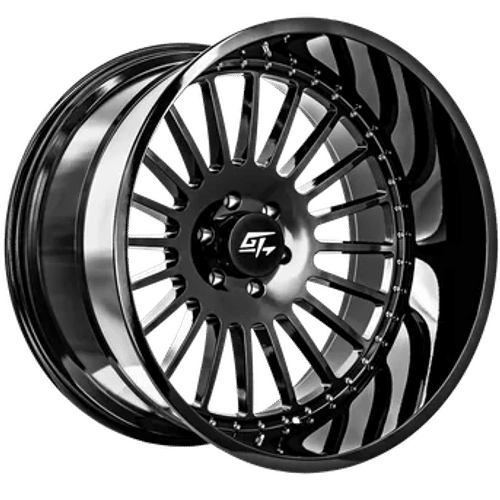 GT OFFROAD Gloss Black Strike Gloss Black 24x12 8x180 Wheels